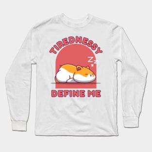 kawaii sleepy hamster Long Sleeve T-Shirt